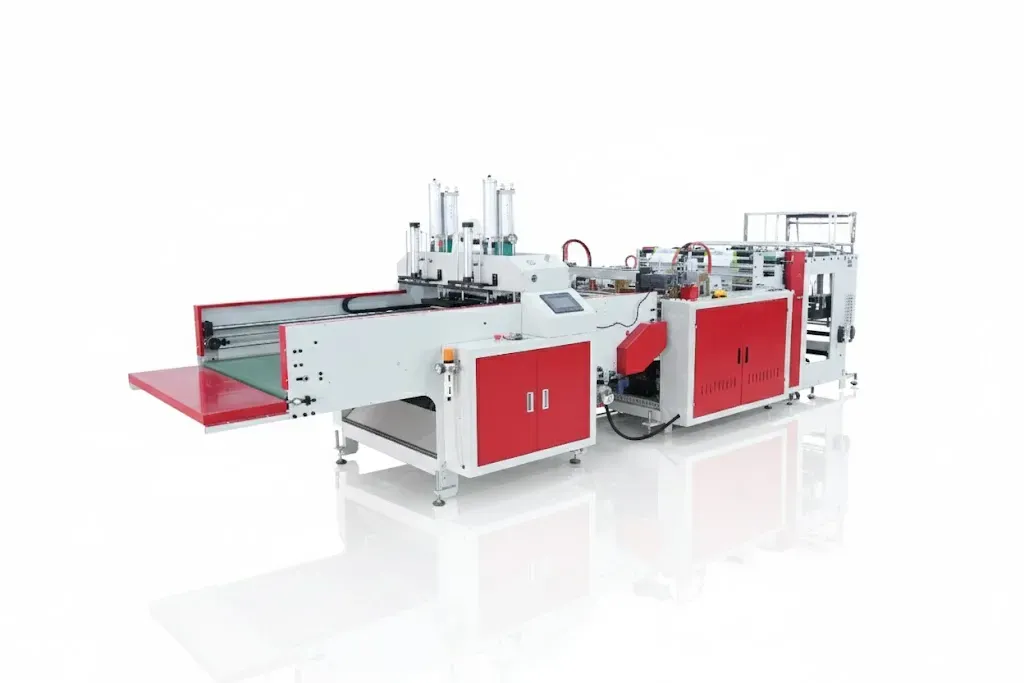 Factory floor with automatic bag-making machines showcasing high production capacity and efficiency
