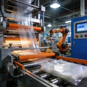 Machines for plastic bag production in Buenos Aires, illustrating advanced manufacturing technology